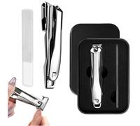Cortauñas de acero inoxidable con rotación de 360 grados, cortauñas ergonómico de mango largo para las uñas de las manos y los pies, ideal para personas mayores y para uñas gruesas，Argento