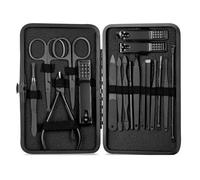 Cortaúñas de acero inoxidable, kit de manicura y pedicura, tijeras y pinzas, 18 piezas, 7/10/16/18 unidades, color negro