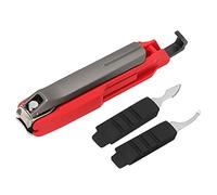 Cortaúñas de acero inoxidable, kit profesional de cuidado de uñas, hoja afilada, herramientas multifuncionales de manicura y pedicura para el hogar, salón de uñas, artículos (rojo negro)