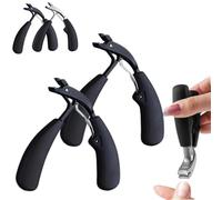 Cortaúñas de acero inoxidable moderno de gran apertura, cortaúñas, cortaúñas para dedos del pie, cortaúñas de acero inoxidable de gran apertura, cortaúñas para dedos del pie (2 piezas -Negro)
