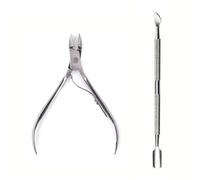 Cortaúñas de acero inoxidable, tijeras, alicates, removedor de cutículas, cuchillo de empuje, juego de herramientas de manicura para el cuidado de las uñas, 2 piezas estilo 4, BH01