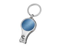 Cortaúñas de aluminio azul metálico con textura cepillada, cortaúñas para los pies, cortador profesional de uñas, cortador de cutículas para mujeres y hombres