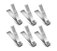 Cortaúñas de borde recto para hombres y mujeres, uñas gruesas, 6 unidades, plateado