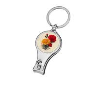 Cortaúñas de clavel, diseño vintage de caléndula, narciso, rosa, clavel, cortaúñas, cortaúñas profesional, cortador de cutículas para mujeres y hombres