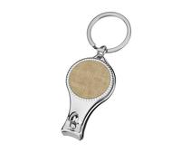 Cortauñas de color natural con patrón de tela de lino, cortaúñas para los pies, cortador profesional de uñas, cortador de cutículas para mujeres y hombres