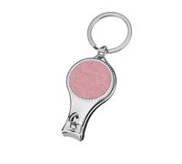 Cortaúñas de lino rosa claro de material plano, cortaúñas para los pies, cortador profesional de uñas, cortador de cutículas para mujeres y hombres