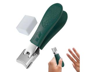 Cortaúñas de metal, cortaúñas antideslizante, cortaúñas antideslizante a prueba de salpicaduras, herramientas de manicura portátiles, cortaúñas salva-trabajo para uñas, uñas del pie
