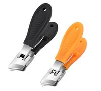 Cortaúñas de punta diagonal antisalpicaduras, acero inoxidable resistente, gran apertura, borde ultra afilado, ideal para uñas de manos y pies, unisex para hombres y mujeres (naranja + negro)