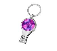 Cortaúñas de teñido anudado morado y rosa, cortaúñas profesional para mujeres y hombres