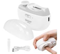 Cortaúñas eléctrico 2 en 1, cortaúñas automático con 2 velocidades, luz LED, almacenamiento de chips, batería recargable de 500 mAh, seguro para bebés, niños, adultos, personas mayores, silencioso y