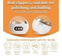 Cortauñas Eléctrico, 2 en 1 Nuevo Cortaúñas Automático y Pulidor con Iluminación LED, 3 Velocidades Ajustable & Eficiente y Sin Dañar las Mano, para Adultos, Personas Mayores y Niños