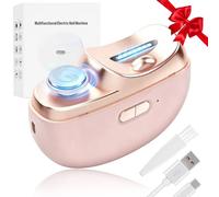 Cortaúñas eléctrico 2 en 1, recortador de uñas automático recargable con hoja de aleación alemana, herramienta de cuidado de uñas silenciosa sin dolor para personas mayores, niños y artritis (rosa)