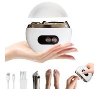 Cortaúñas eléctrico, 2025 mejorado, incluye cortaúñas eléctrico 2 en 1 y cortaúñas inclinado, 3 cortaúñas eléctricas con luz, para niños y adultos (blanco)