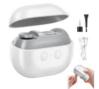 Cortaúñas eléctrico 3 en 1, cortaúñas eléctrico con luz LED, 2 velocidades, cubierta magnética, almacenamiento de clips de uñas para adultos y personas mayores, color blanco