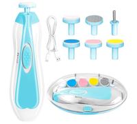 Cortaúñas eléctrico 6 en 1 recargable para bebé, kit de manicura para niños pequeños o adultos (azul)
