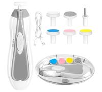 Cortaúñas eléctrico 6 en 1 recargable para bebé, kit de manicura para niños pequeños o adultos (gris)