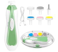Cortaúñas eléctrico 6 en 1 recargable para bebé, kit de manicura para niños pequeños o adultos (verde)
