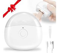 Cortaúñas eléctrico automático con luz LED y 2 velocidades con almacenamiento de restos de uñas, recortador de uñas de seguridad recargable por USB para bebés, niños, adultos, personas mayores y