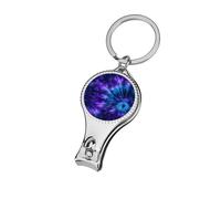 Cortaúñas eléctrico azul morado con patrón de teñido anudado, cortaúñas para los pies, cortador profesional de uñas para mujeres y hombres