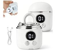 Cortauñas eléctrico con lupa, cortaúñas y pulidor automático 2 en 1 mejorado para personas mayores, herramienta de manicura recargable de bajo ruido de 3 velocidades, recogedor de uñas (white*1)