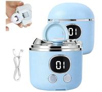 Cortauñas eléctrico con lupa, cortaúñas y pulidor automático 2 en 1 mejorado para personas mayores, herramienta de manicura recargable de bajo ruido de 3 velocidades, recogedor de uñas (blue*1)