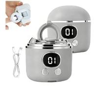 Cortauñas eléctrico con lupa, cortaúñas y pulidor automático 2 en 1 mejorado para personas mayores, herramienta de manicura recargable de bajo ruido de 3 velocidades, recogedor de uñas (gray*1)