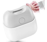 Cortaúñas eléctrico con luz, cortaúñas automático recargable con 2 velocidades y almacenamiento de virutas de uñas para bebés, niños, adultos, cuidadores y personas mayores (blanco)
