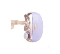 Cortaúñas eléctrico con luz LED, diseño ergonómico, batería de 500 mAh, seguro y portátil, color morado.