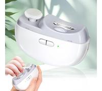 Cortaúñas eléctrico con luz y 2 velocidades, recortador automático de uñas para bebé, diseño 2 en 1, lima eléctrica de seguridad recargable por USB para bebés, niños, adultos y personas mayores