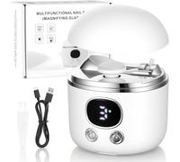 Cortaúñas Eléctrico, Cortaúñas Automático con Lupa de Luz LED, Función de Corte y Pulido Automático + Almacenamiento de Restos de Uñas, 3 Niveles de Velocidad + Indicador (Rosa)
