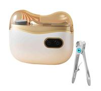 Cortauñas eléctrico, Cortauñas eléctrico 2 en 1 tipo C, hoja de acero de aleación recargable, multicolor, 8,8x7,2 CM(White)