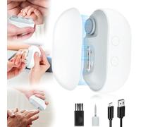 Cortaúñas eléctrico, cortaúñas eléctrico 3 en 1 y pulidor con almacenamiento de clips y luz LED, recargable por USB y engranajes de 2 velocidades para bebés, niños, personas mayores y adultos (blanco
