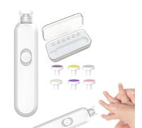Cortaúñas eléctrico, lima automática silenciosa con luz LED, lima para uñas eléctrica para niños con 6 cabezales de lijado | Para casa, viaje, dormitorio, sala de estar, guardería