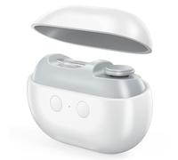 Cortaúñas eléctrico para bebé, 3 en 1, pulido y almacenamiento de fragmentos con luz LED, cuidado de uñas seguro y preciso para personas mayores, niños y adultos (blanco + gris)