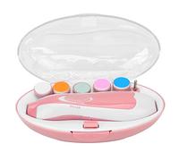 Cortaúñas Eléctrico para Bebés,ANGGREK Cortaúñas Eléctrico para Bebés Kit de Lima de Uñas para Bebés Lima de Uñas Portátil para Bebés con 6 Cabezales de Pulido Cuidado de Manicura de bajo Ruido (Rosa)