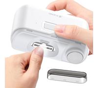 Cortaúñas eléctrico y pulidor, cortaúñas automático 2 en 1 para todas las edades, cortaúñas de 2 velocidades con luz LED, recargable y silencioso, juego de manicura para bebés, niños, personas mayores