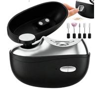 Cortauñas Eléctricos, Limas De Uñas Eléctrica Para Personas Mayores, Negro | 2 Velocidades Ajustables, Cortauñas Eléctrico Recargable Con Luz LED, 5 Cabezales De Pulido Y Estuche De Almacenamiento