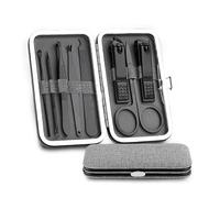 Cortaúñas especial for hombres y mujeres, herramientas de belleza manicura, 8 piezas, portátil, for el hogar cuidado personal(Gris)