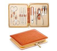Cortaúñas Gift Set, acero inoxidable Professional Cortaúñas Manicura Pedicure & Grooming Kits con estuche de cuero (Mr-6012)