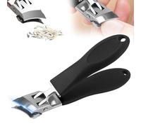 Cortaúñas inclinado antisalpicaduras con apertura de mandíbula ancha, cortaúñas inclinadas para uñas encarnadas, cortaúñas curvadas para uñas gruesas, cortaúñas inclinadas para el hogar (negro)