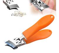 Cortaúñas inclinado antisalpicaduras con apertura de mandíbula ancha, cortaúñas inclinadas para uñas encarnadas, cortaúñas curvadas para uñas gruesas, cortaúñas inclinadas para el hogar (naranja)