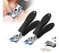 Cortaúñas inclinado antisalpicaduras con apertura de mandíbula ancha, mango largo a prueba de salpicaduras, cortaúñas para uñas encarnadas, cortaúñas de boca ancha, cortaúñas inclinado para el hogar