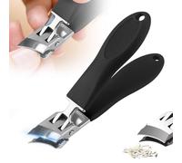 Cortaúñas inclinado antisalpicaduras con apertura de mandíbula ancha, mango largo a prueba de salpicaduras, cortaúñas para uñas encarnadas, cortaúñas de boca ancha, cortaúñas inclinado para el hogar