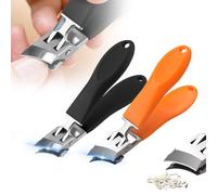 Cortaúñas inclinado antisalpicaduras con apertura de mandíbula ancha, mango largo a prueba de salpicaduras, cortaúñas para uñas encarnadas, cortaúñas de boca ancha, cortaúñas inclinado para el hogar