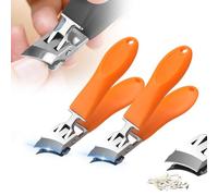 Cortaúñas inclinado antisalpicaduras con apertura de mandíbula ancha, mango largo a prueba de salpicaduras, cortaúñas para uñas encarnadas, cortaúñas de boca ancha, cortaúñas inclinado para el hogar