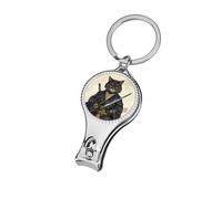 Cortaúñas japonés con forma de gato negro con arma, cortaúñas profesional para mujeres y hombres