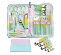 cortaúñas Juego de cortaúñas for manicura 30 en 1 de color verde primavera, nuevo, de acero de, for el hogar, cortaúñas y pedicura kit de cuidado de uñas(Colorful)