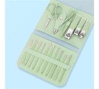 Cortaúñas Juego de cortaúñas Juego de 16 piezas Juego de cortaúñas Alicates de belleza Juego de herramientas para decoración de uñas Herramientas de corte, verde