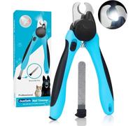 Cortaúñas LED para perros con luz, ilumina las uñas o la línea de sangre para recortadores seguros y fáciles, extra afilado para garras duras, sensor rápido, protector de seguridad, evita cortar las