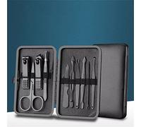 Cortauñas Manicura Pedicura, 7-18 Piezas Cortaúñas Pedicura Juego De Tijeras De Acero Inoxidable Herramientas De Maquillaje De Arte De Uñas Portátiles (Color : Black, Size : 18pcs/set) ( Color : Schwa